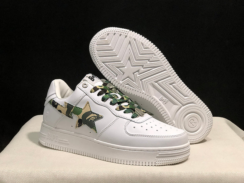 BAPE STA Low – White / Green Camo
