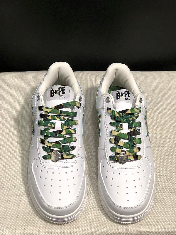 BAPE STA Low – White / Green Camo