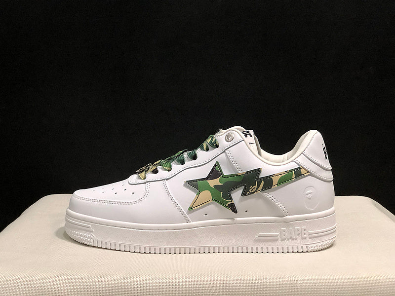 BAPE STA Low – White / Green Camo
