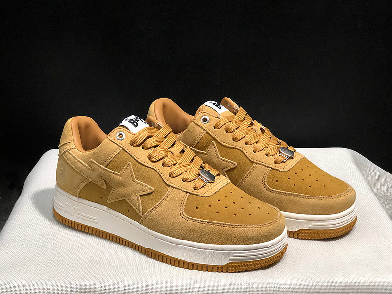BAPE STA Low – Wheat | Tonal Suede | EU 36–45