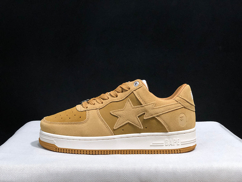 BAPE STA Low – Wheat | Tonal Suede | EU 36–45