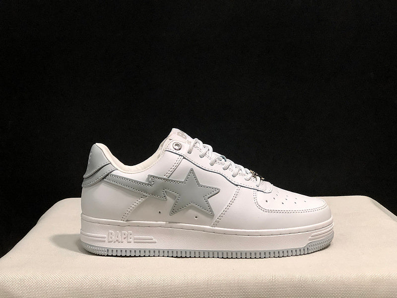 BAPE STA Low – Triple White | Smooth Leather | EU 36–45