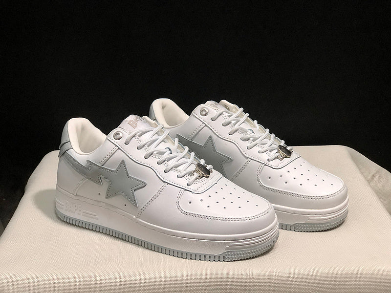 BAPE STA Low – Triple White | Smooth Leather | EU 36–45
