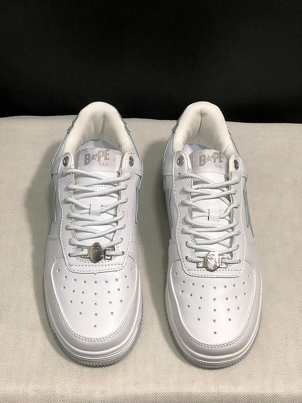 BAPE STA Low – Triple White | Smooth Leather | EU 36–45