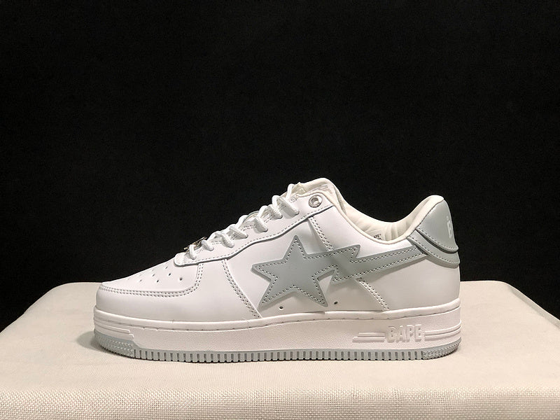 BAPE STA Low – Triple White | Smooth Leather | EU 36–45