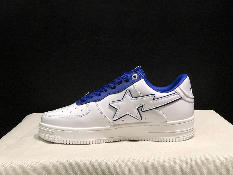 BAPE STA Low – White / Royal Blue | Patent Leather | EU 36–45