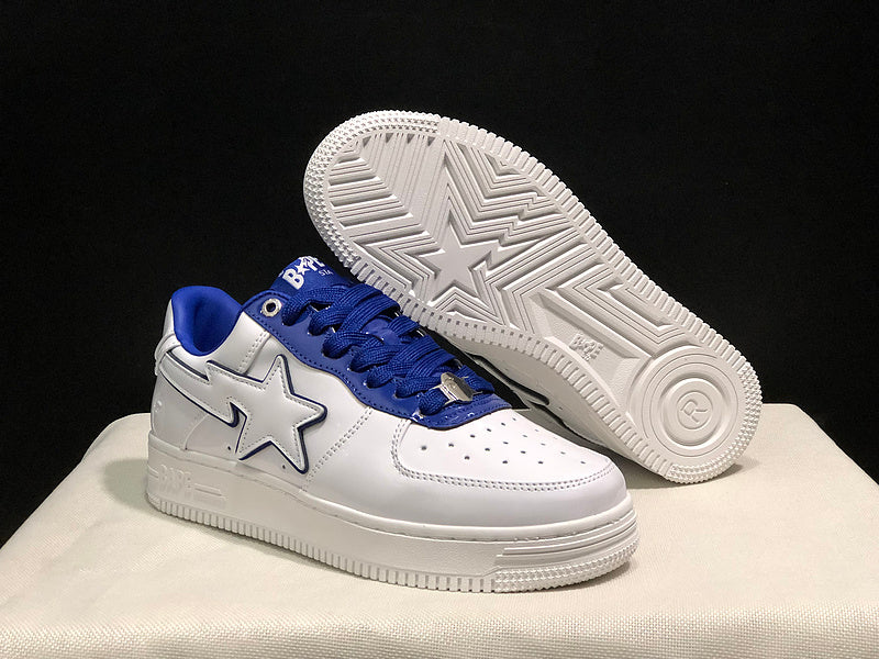 BAPE STA Low – White / Royal Blue | Patent Leather | EU 36–45