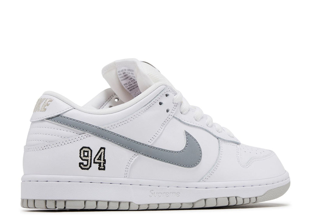 Nike Supreme x Dunk Low SB 'White Metallic Silver' (HQ8487-100)