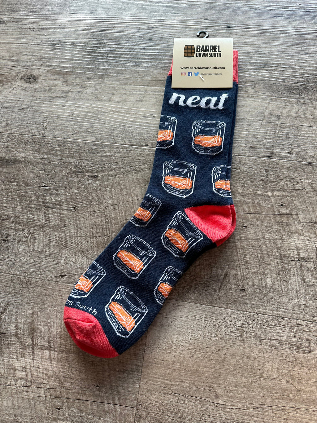 Neat Bourbon Whiskey Rocks Glass Socks
