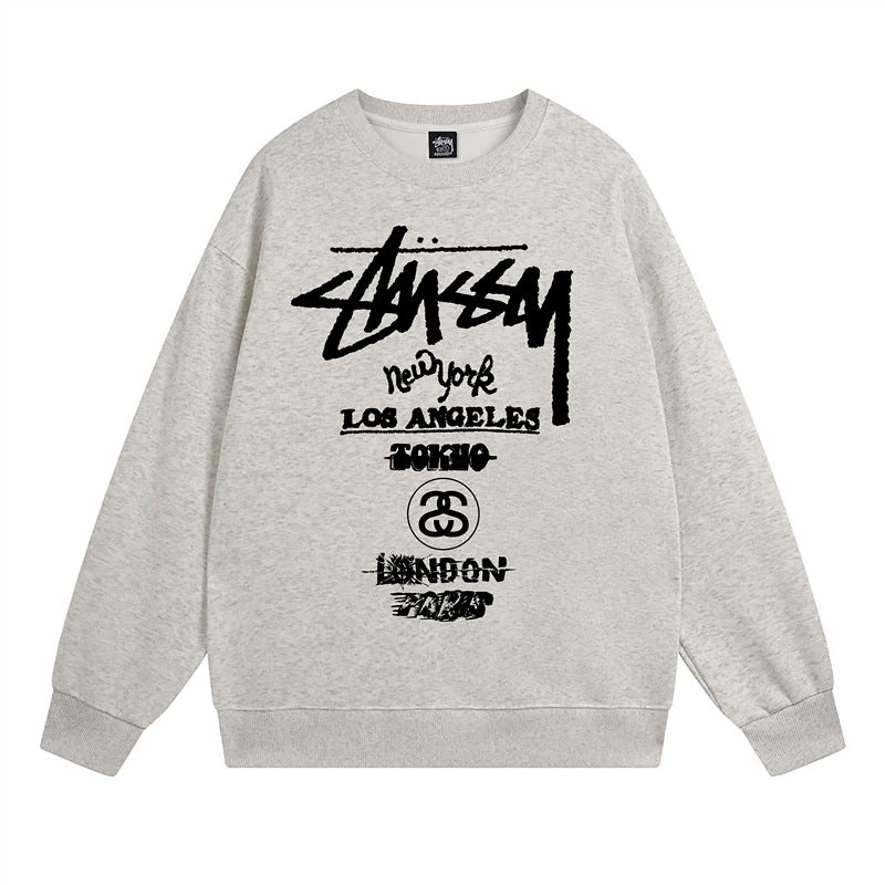 Stussy Sweatshirts Autumn/Winter Fleece Couple Sweatshirts