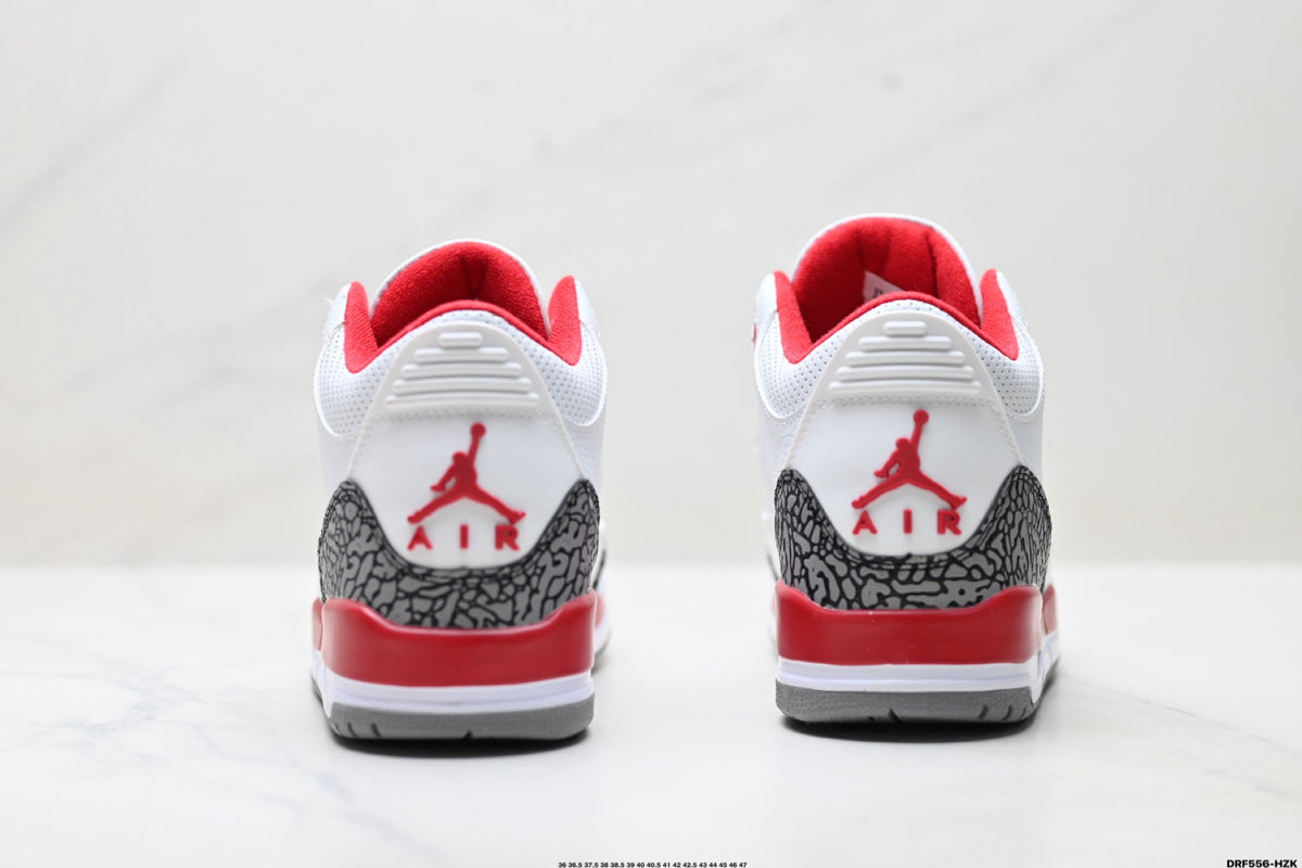 Air Jordan 3 Retro White Fire Red Cement Sneakers