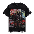 Rough Play Skeleton Rhinestone Distressed T-Shirt