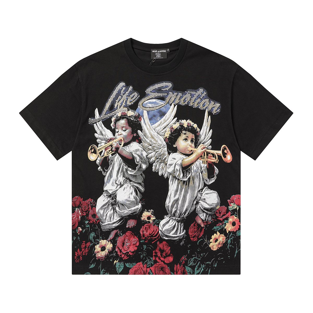 MIXED EMOTION Angel Rose Graphic Short-Sleeve T-Shirt