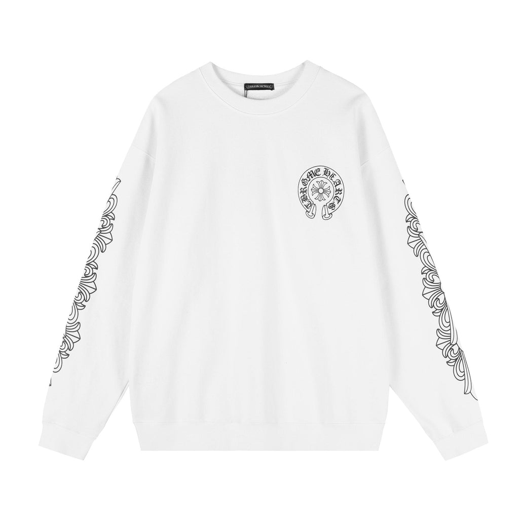 Chrome Hearts Front & Sleeve Graphic Crewneck Sweatshirt