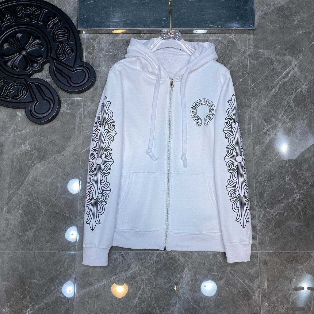 Chrome Hearts Horseshoe Graphic Zip Hoodie