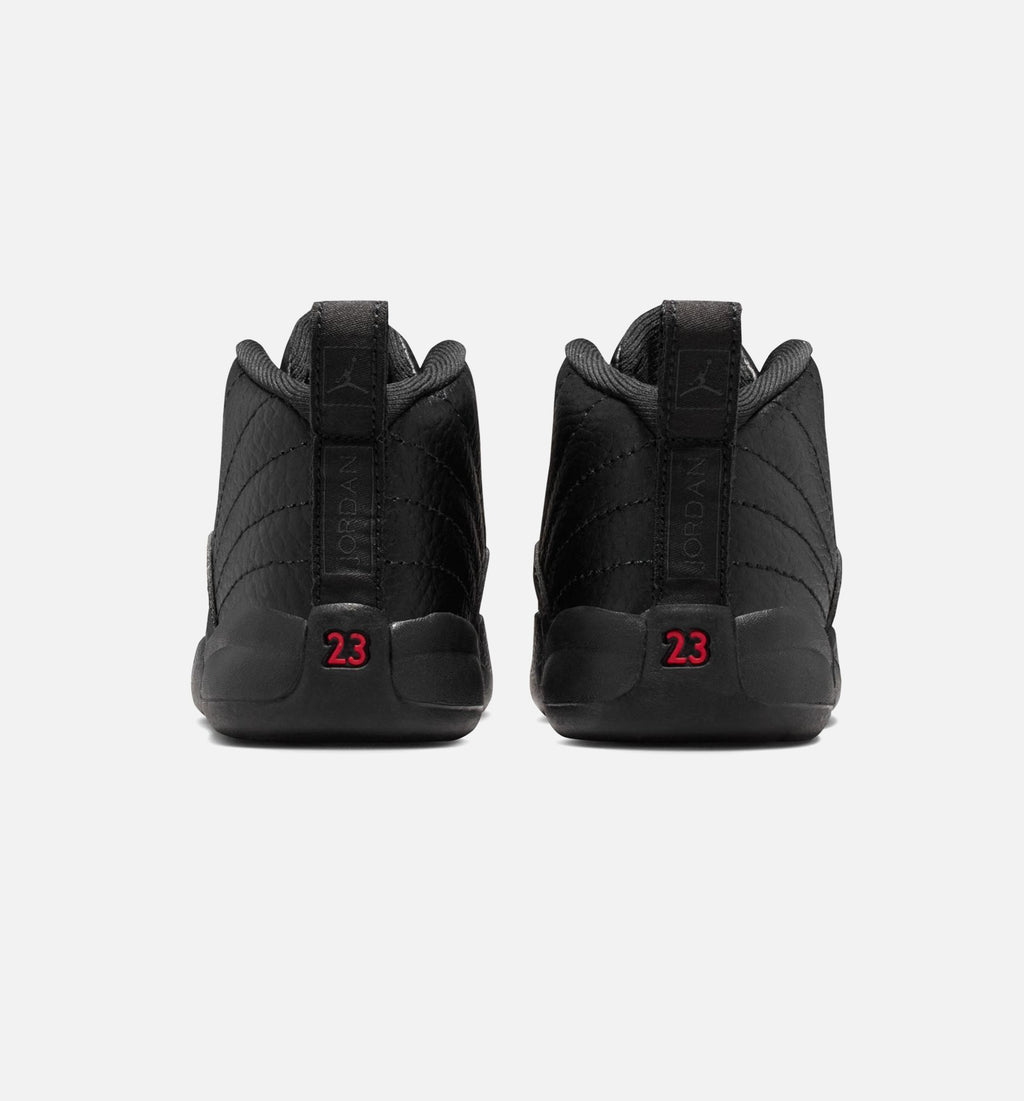 Air Jordan 12 Retro Bloodline Infant & Toddler Sneakers - Black / Varsity Red