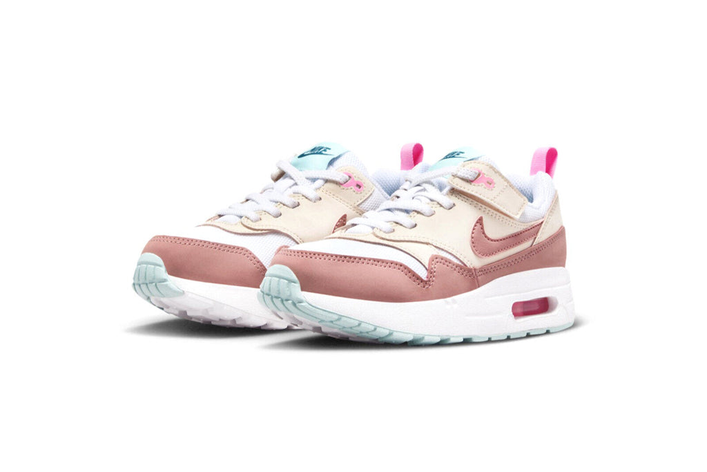 Little Kid's Nike Air Max 1 EasyOn Wht/Rd Strdust-Guava Ice (DZ3308 101)