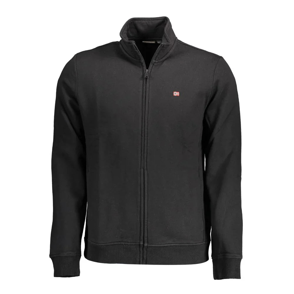 Napapijri Zip-Front Cotton Sweatshirt — Black