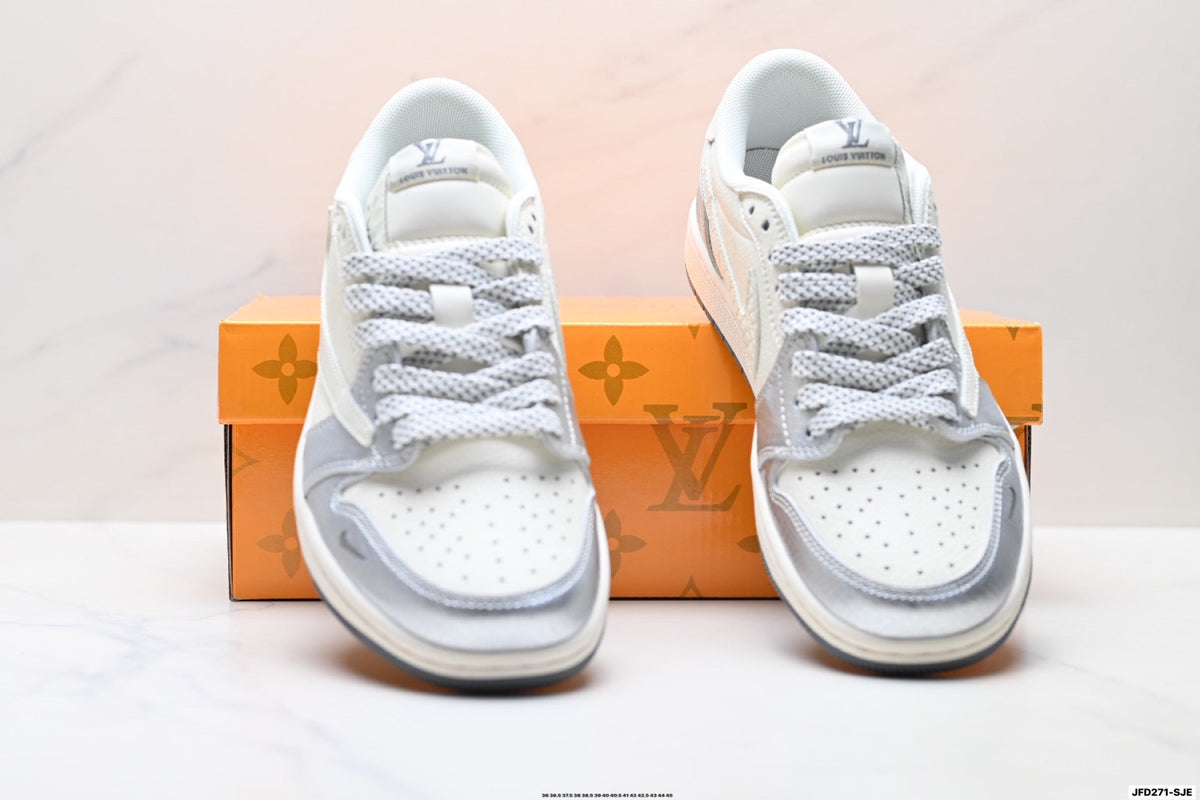 Nike Low-Top Sneakers White Silver Unisex Style 06
