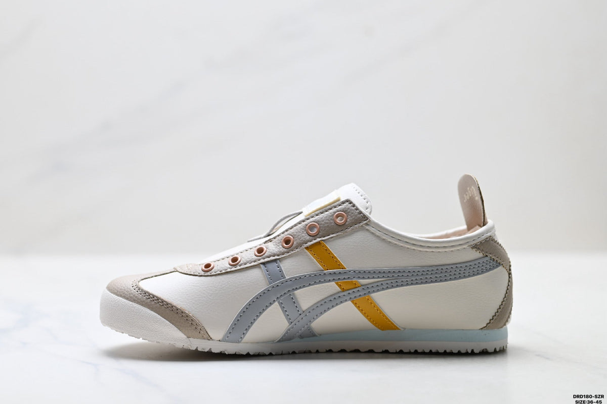 Onitsuka Tiger Retro Low Top Cream Silver Orange Unisex Shoes Style 15