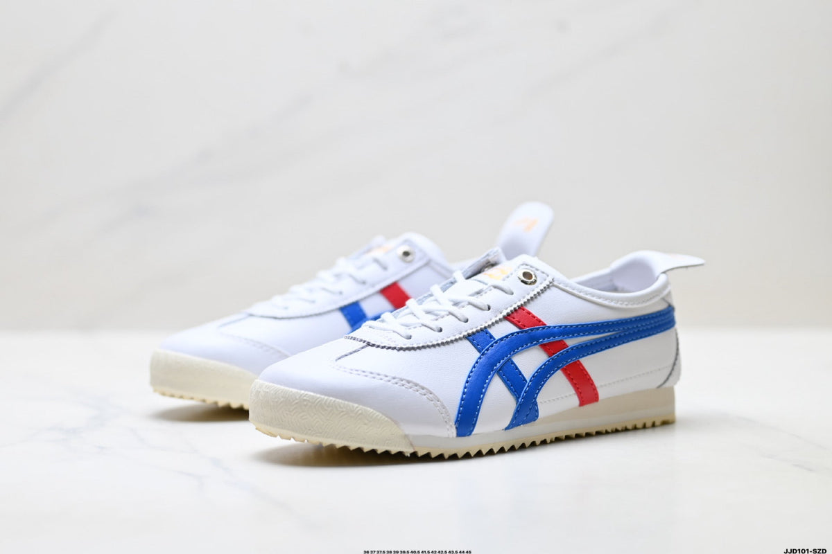 Onitsuka Tiger Retro Low Top White Blue Red Unisex Shoes Style 10