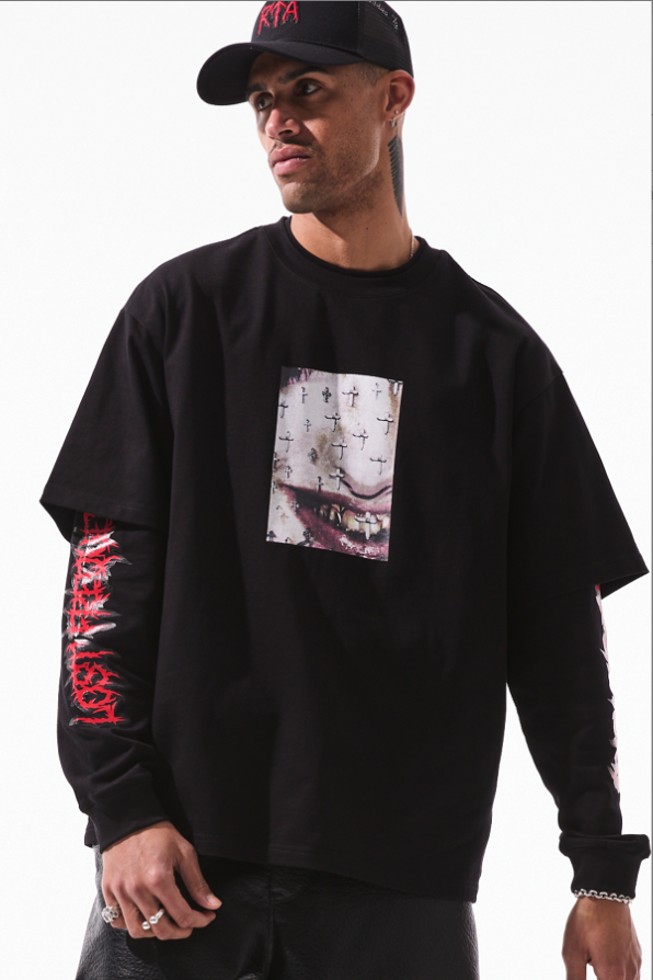 RTA Black Cross Grillz Tee