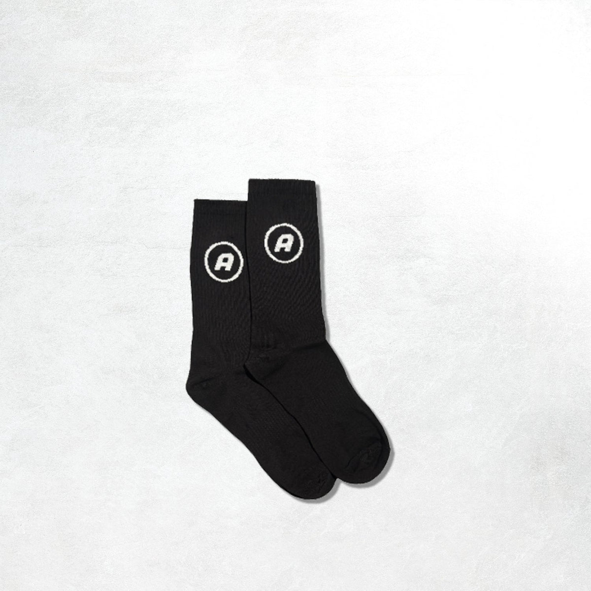 Aiche A Logo Socks: Black
