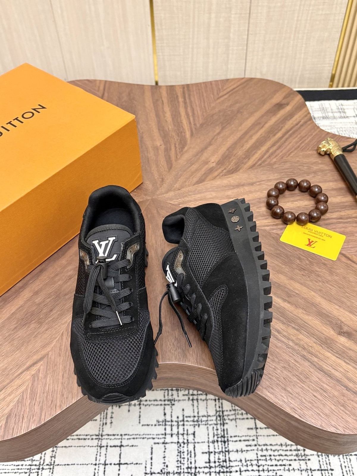 Louis Vuitton Black & Dark Gray Low-Top Sneakers - Chunky Treaded Sole
