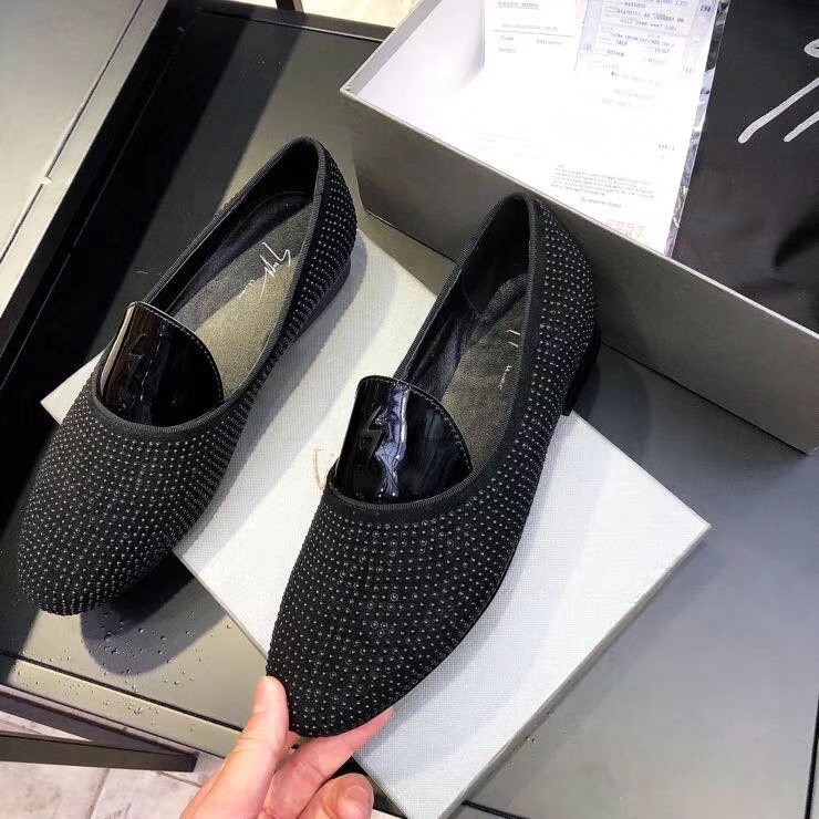 Giuseppe Zanotti Black Studded Loafers