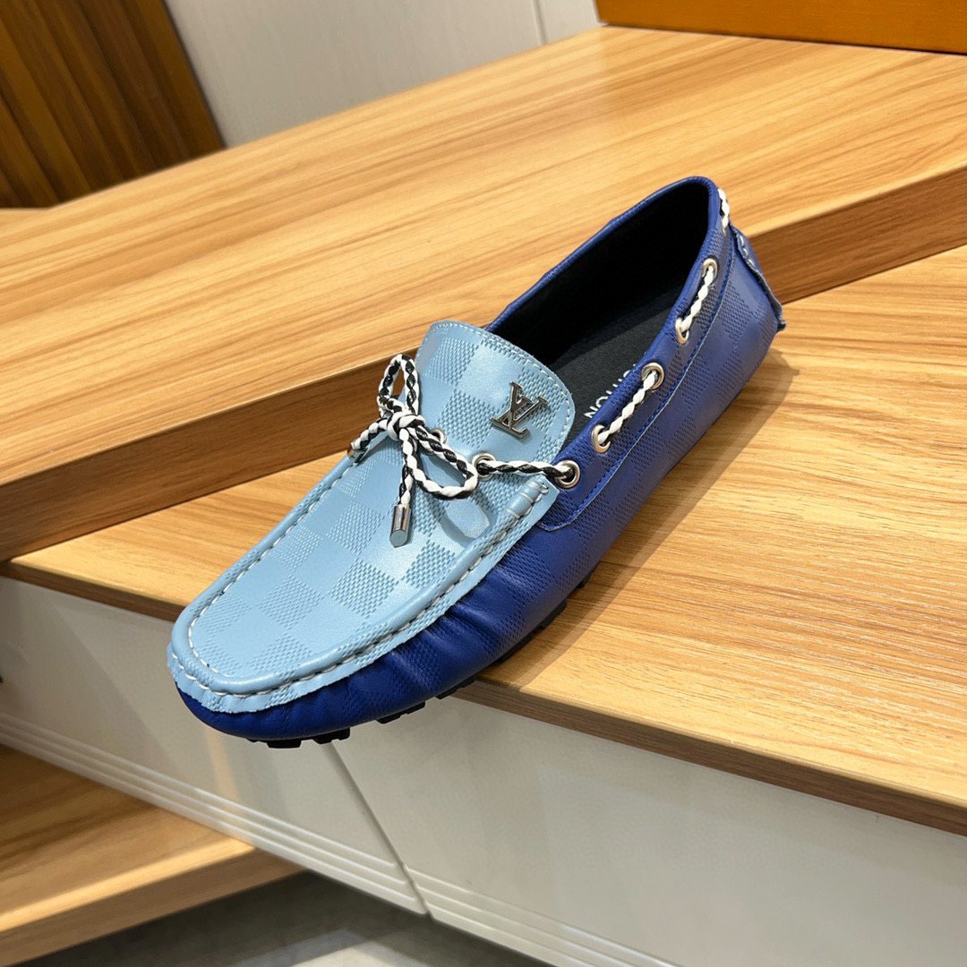 Louis Vuitton Light Blue & Navy Driving Loafers