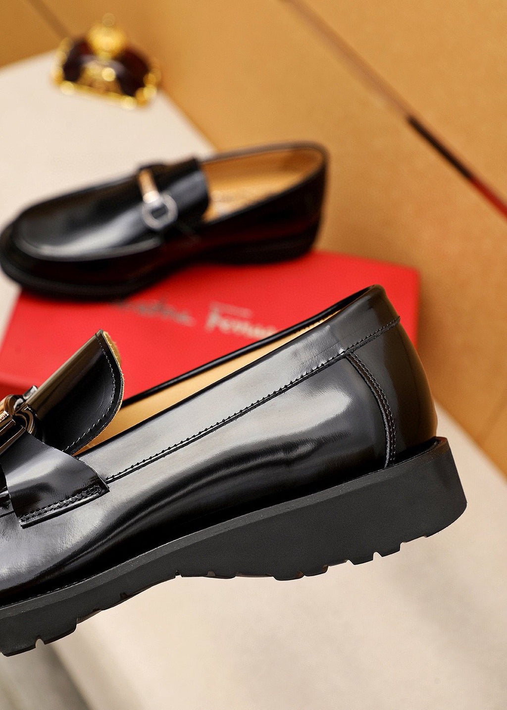 Ferragamo Black Bit Loafers - Apron Toe
