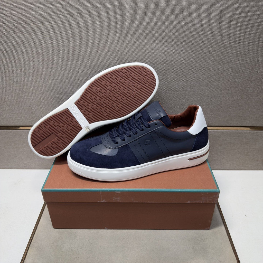 Loro Piana Navy Panel Low-Top Sneakers