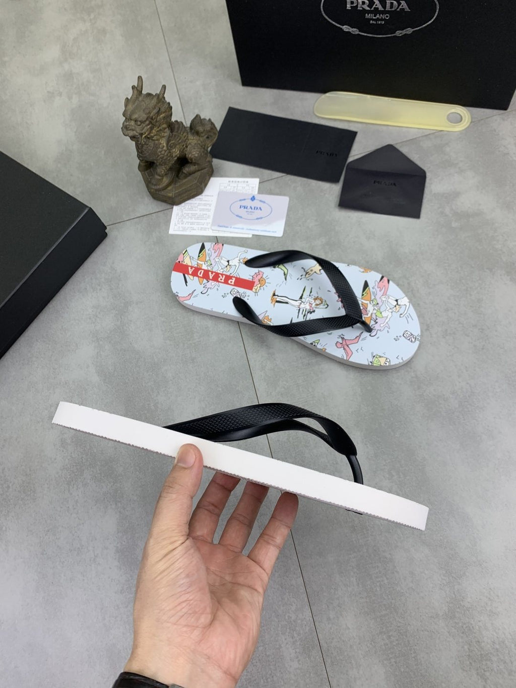 Prada Printed Thong Flip-Flops