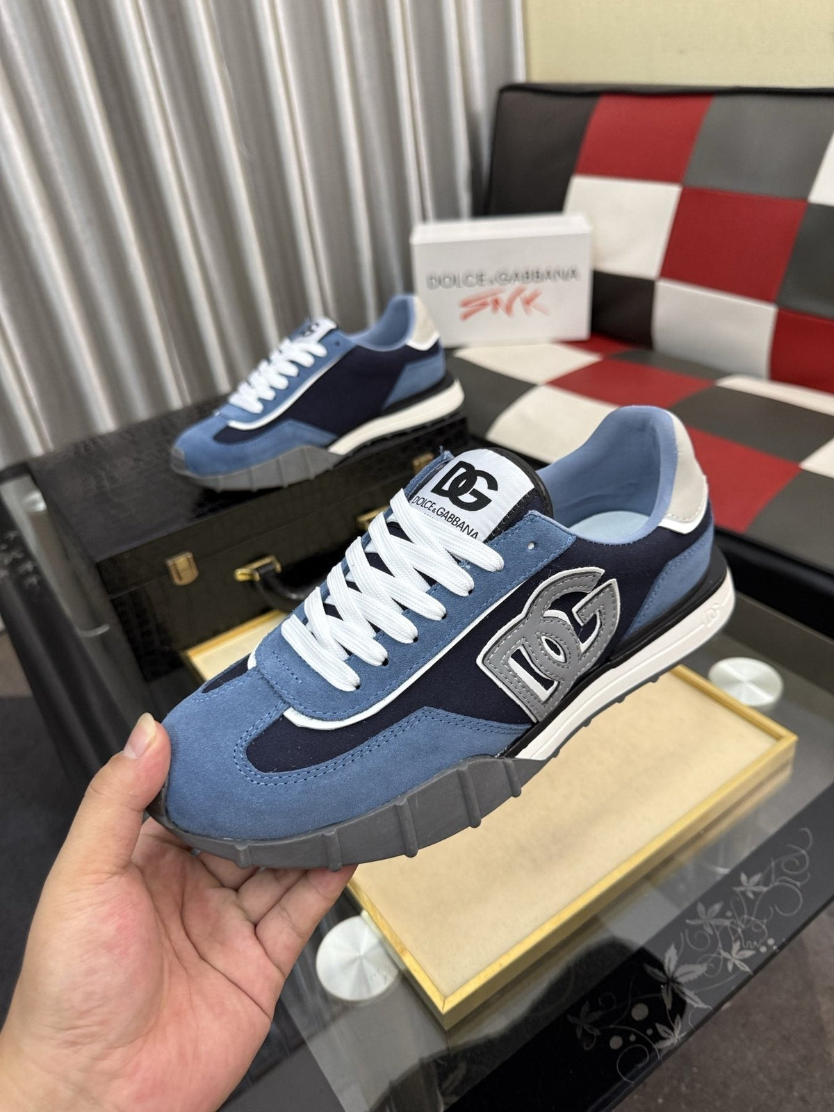 Dolce & Gabbana Blue DG Low-Top Sneakers