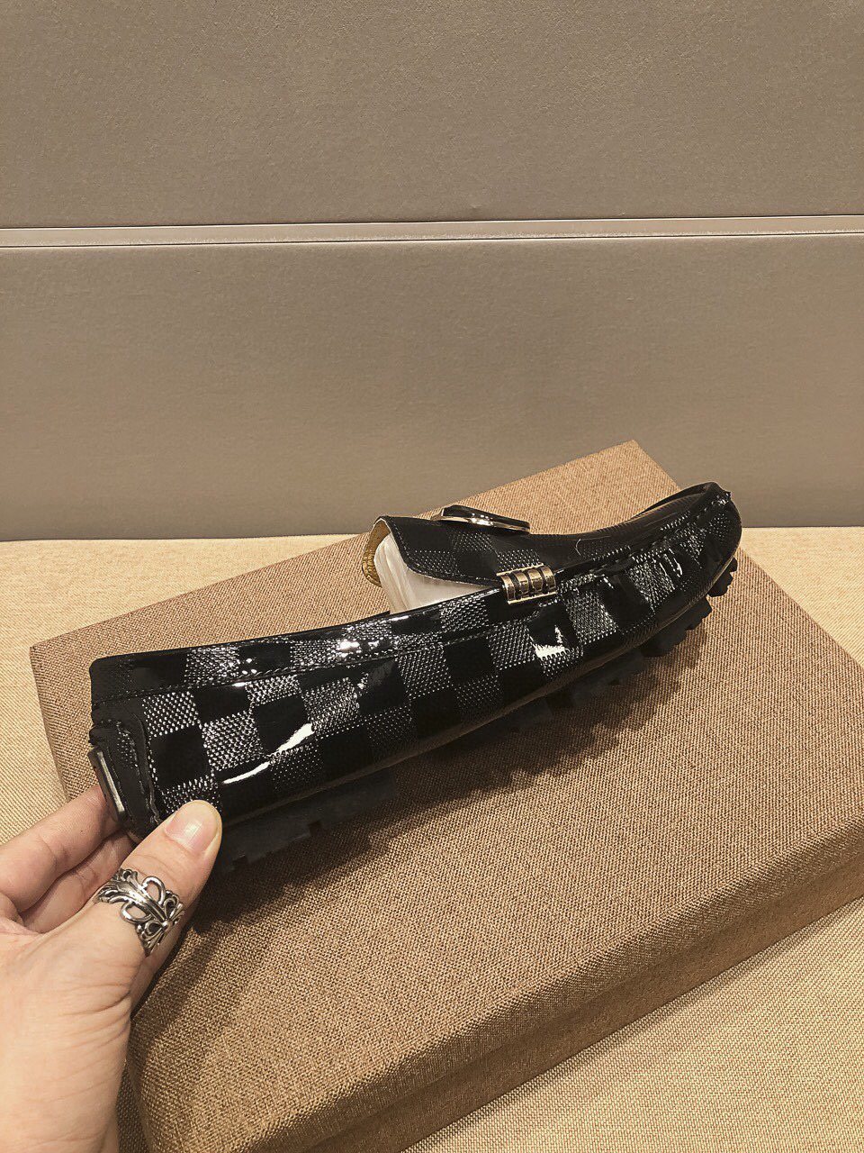 Louis Vuitton Black Checkerboard Loafers