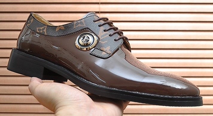 Louis Vuitton Patterned-Trim Lace-Up Dress Shoes