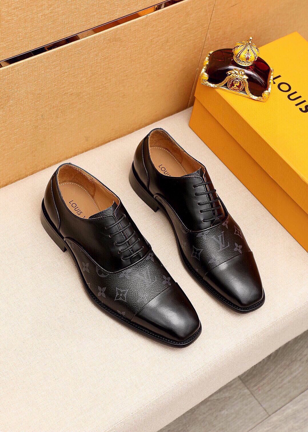 Louis Vuitton Patterned Panel Lace-Up Dress Shoes