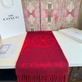 Coach Reversible Fringed Logo Scarf