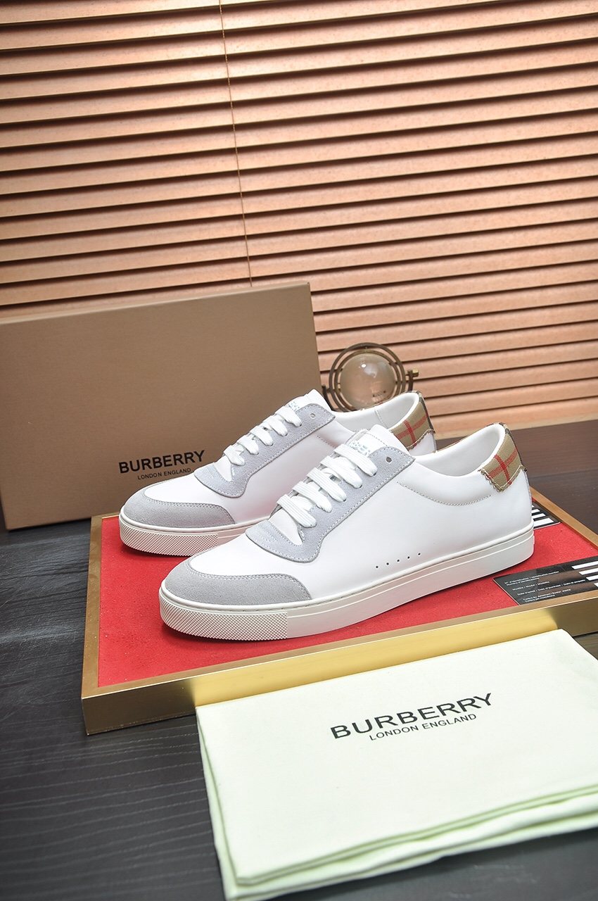 Burberry Check Heel Tab Low-Top Sneakers