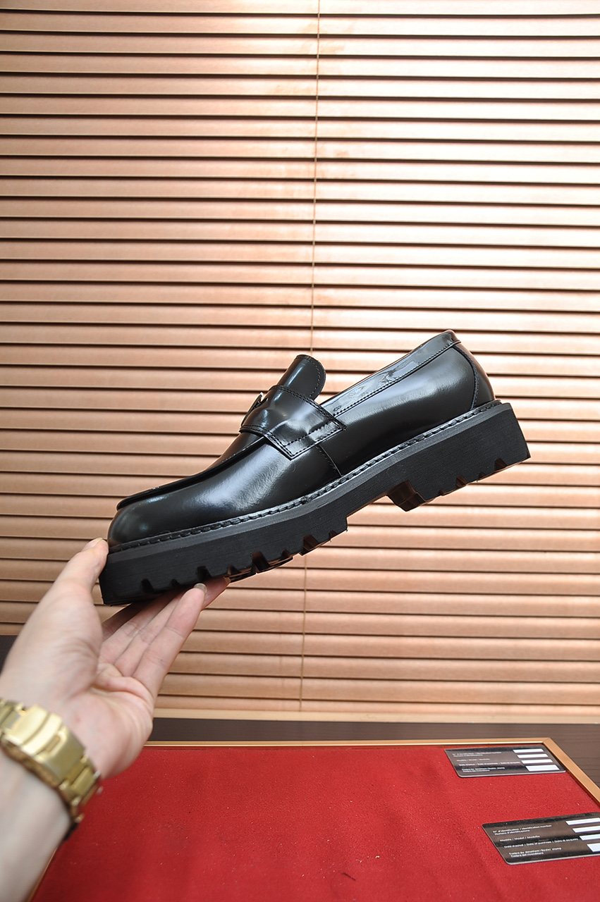 Prada Lug-Sole Strap Loafers