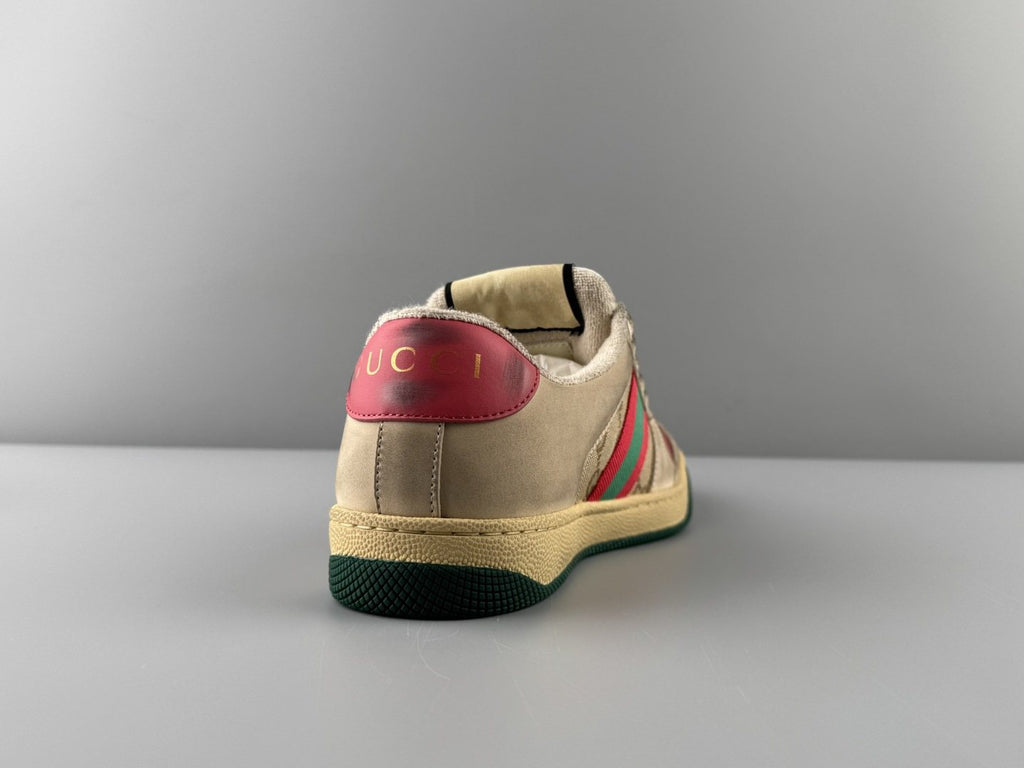 Gucci Beige Stripe Low-Top Sneakers