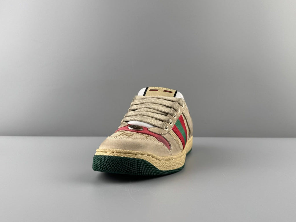 Gucci Beige Stripe Low-Top Sneakers