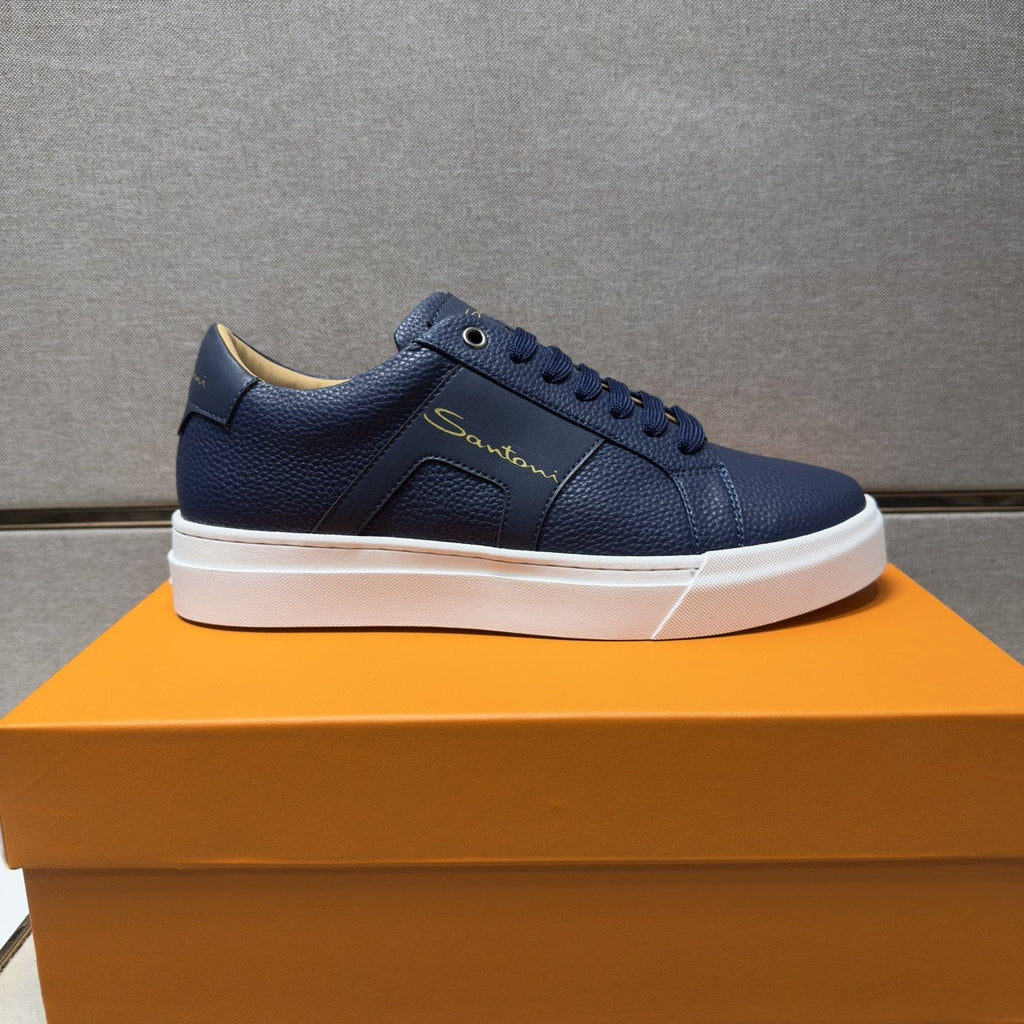 Santoni Textured Low-Top Sneakers