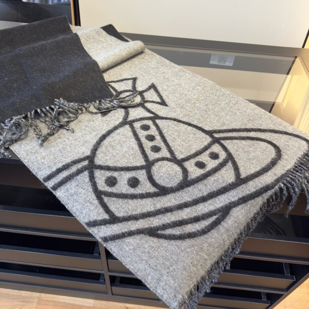 Vivienne Westwood Orb Motif Fringed Scarf