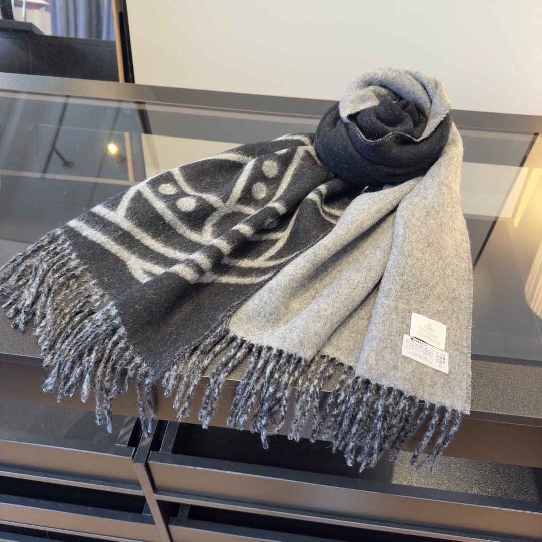 Vivienne Westwood Orb Motif Fringed Scarf
