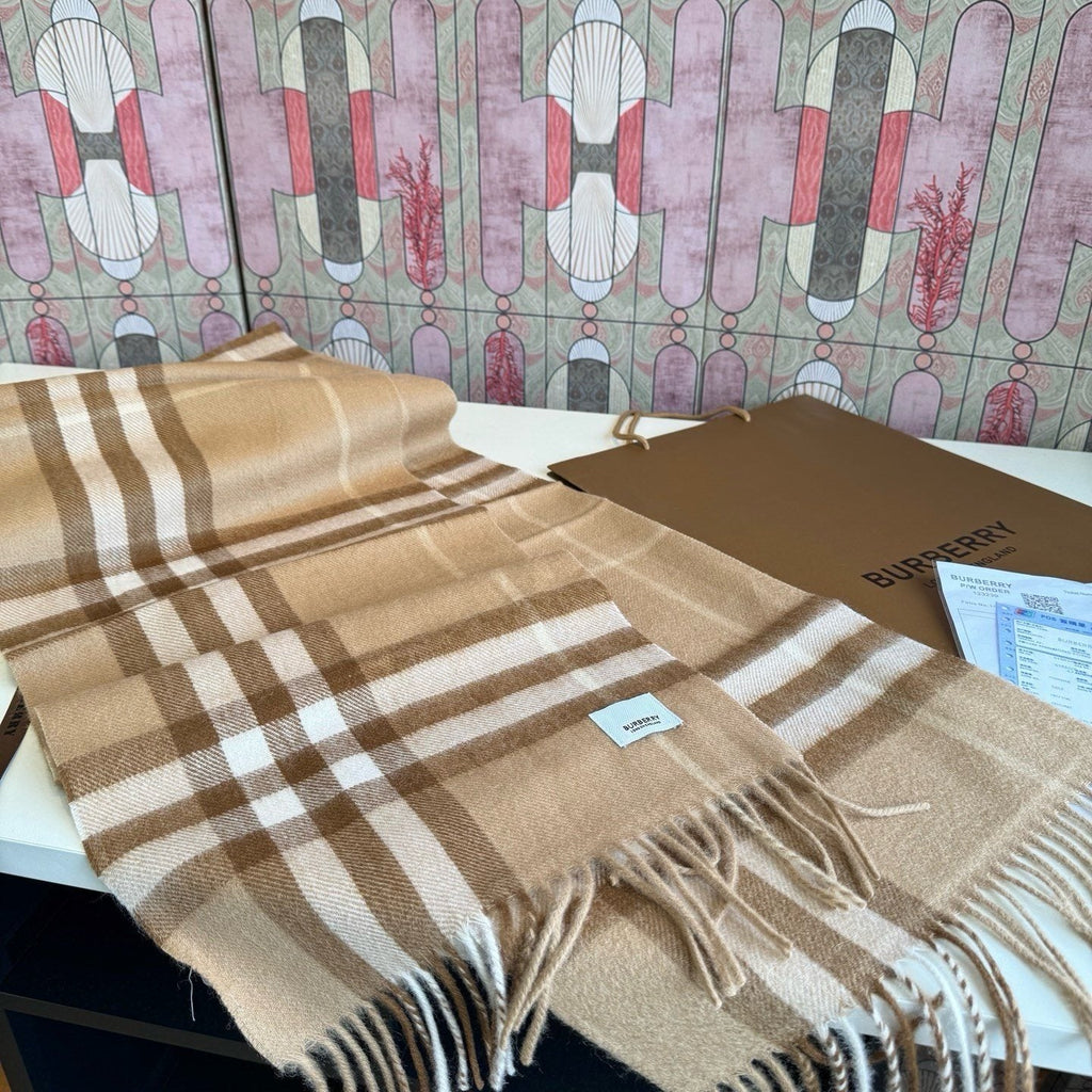Burberry Fringed Plaid Scarf