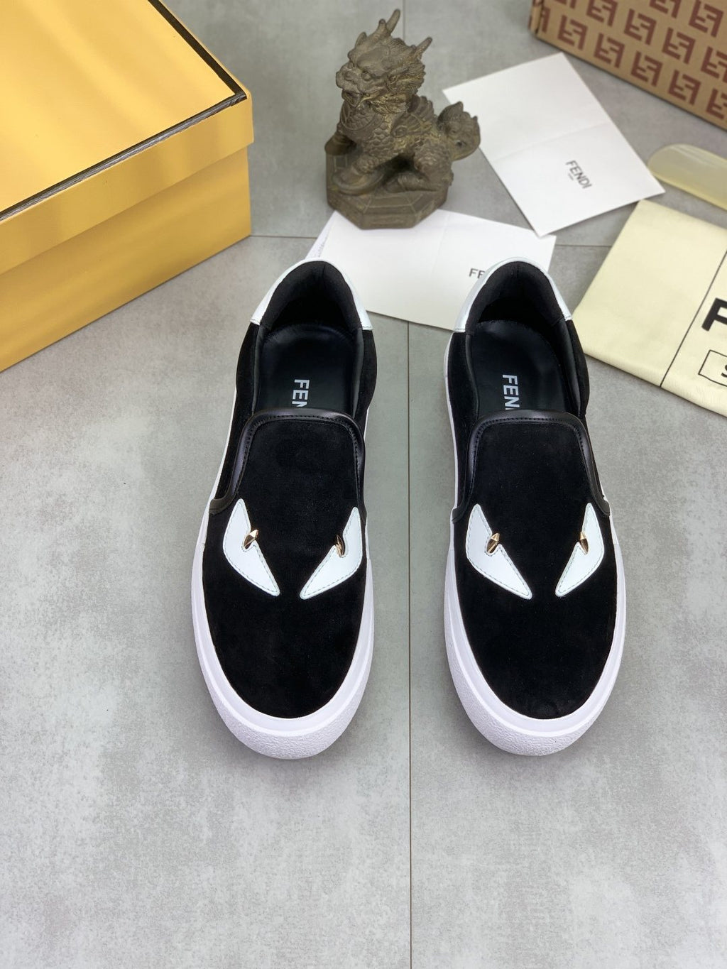 Fendi Eye-Accent Slip-On Sneakers