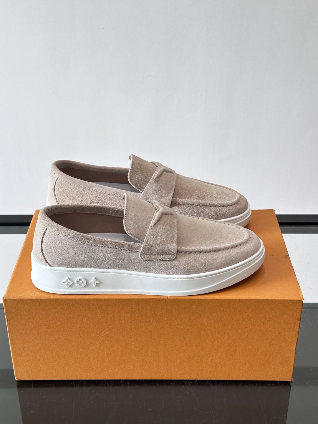 Louis Vuitton Navy Blue Suede Loafers