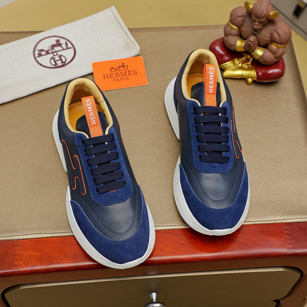 Hermès Men's Color-Block Low-Top Sneakers - Padded Collar