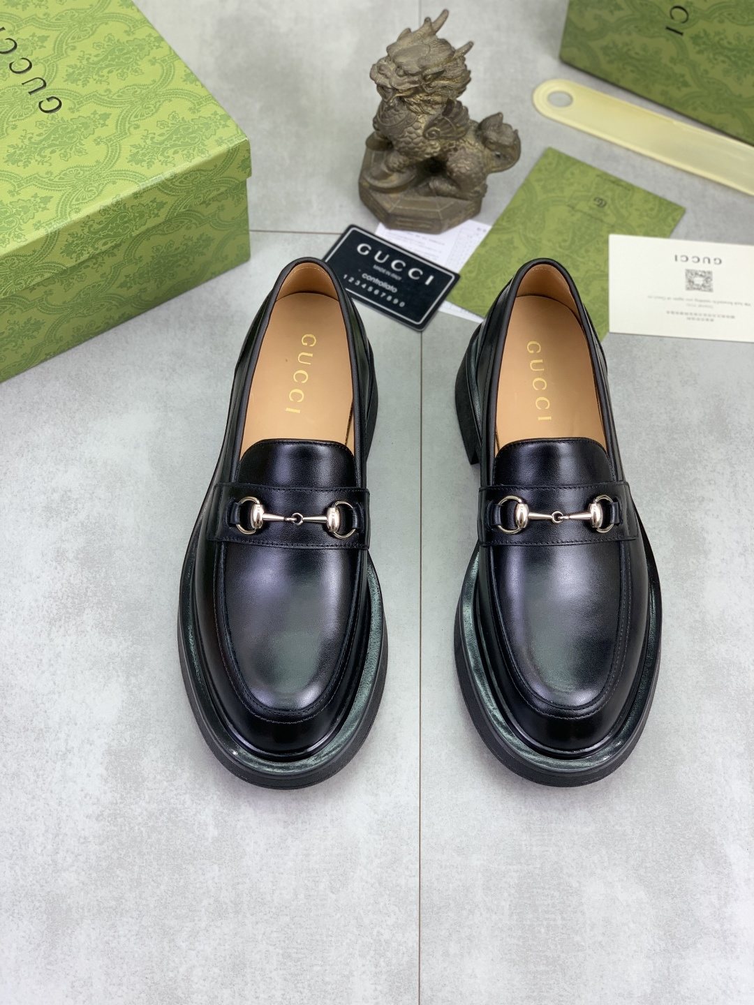 Gucci Men's Metal-Bit Loafers
